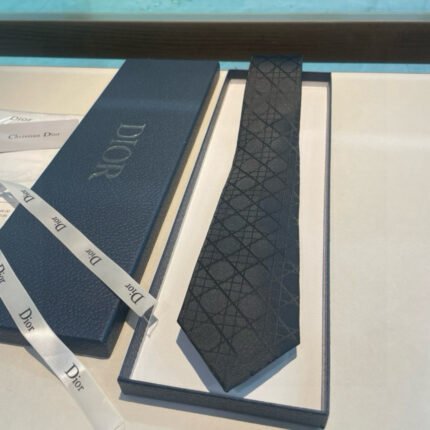 Dior Men's Tie Specially Designed with Dior Men's CD Embroidered Label Tie, 100% Top Handcrafted Customization