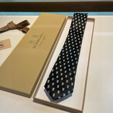 Burberry men's tie, 100% top-quality jacquard silk handmade customization