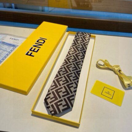 Men's popular Fendi tie with 100% top-quality jacquard silk handmade customization