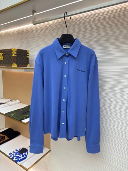 MIU MIU Cotton Beaded Floor Shirt