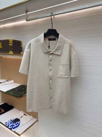 LOUIS VUITTON Dark Pattern Woolen Polo Shirt