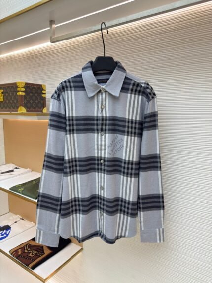 Louis Vuitton flannel jacquard lettering shirt