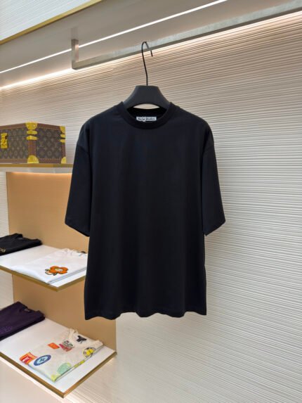 Acne Studios Crewneck Short-Sleeve T-Shirt with Sleeve Patch Lettering
