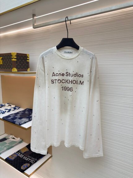 Acne Studios 1996 Long-Sleeve Top with Rhinestone Lettering