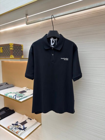 Acne Studios Collared Logo Embroidered Polo Shirt