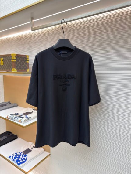 Prada Short-Sleeve Shirt with Terry Embroidery