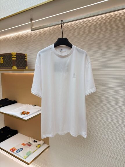 Prada Crewneck Short-Sleeve T-Shirt with Embroidered Crest