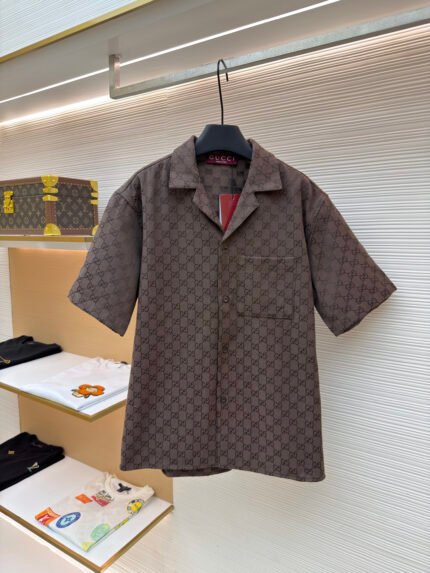 Gucci All-Over Jacquard Short-Sleeve Shirt
