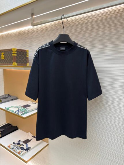 Balenciaga Fine Silk Webbing Short-Sleeve Top