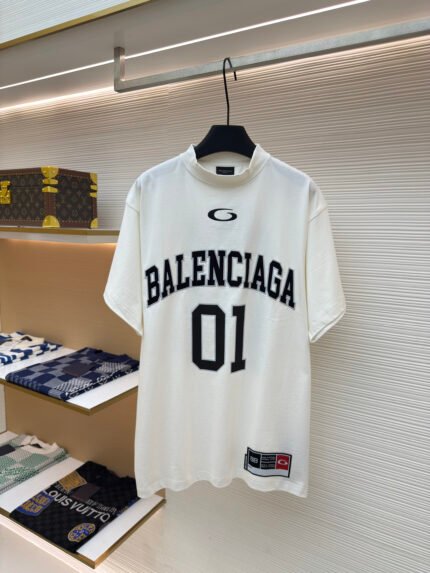 Balenciaga No. 1 Jersey-Style Embroidered T-Shirt