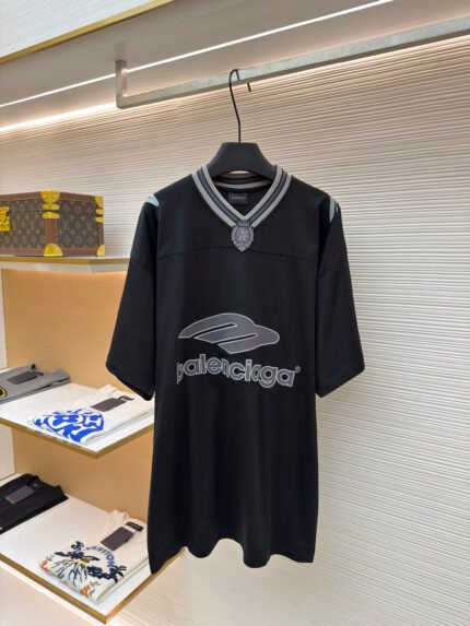 Balenciaga Team Series V-Neck Short-Sleeve Top