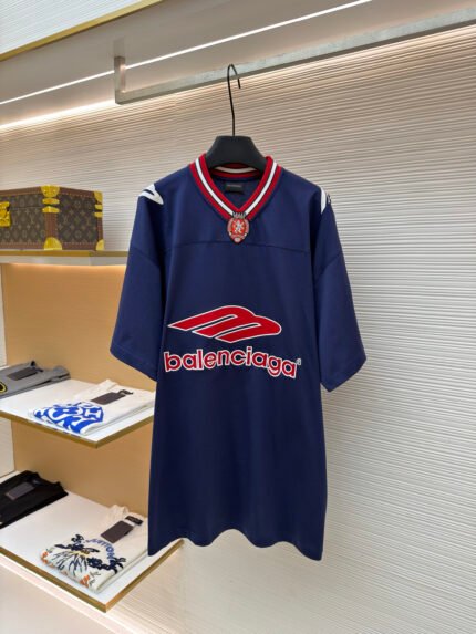 Balenciaga Team Series V-Neck Short-Sleeve Top