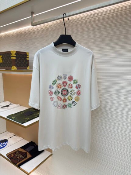 Balenciaga Logo Collage Crewneck Short-Sleeve T-Shirt