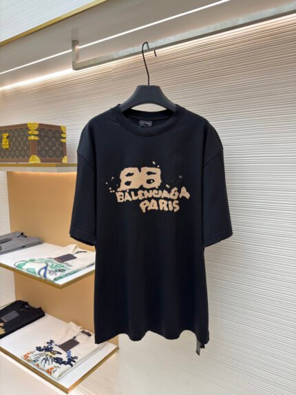 Balenciaga Classic Crewneck Short-Sleeve T-Shirt with Direct-to-Garment Digital Print
