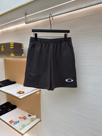 Balenciaga Solid-Color Cotton Athletic Shorts with Slanted Pockets