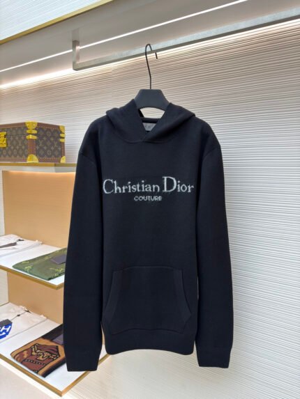 Dior Velour Letter Jacquard Hoodie