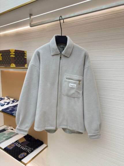 Dior Fleece Jacket with Small Logo Patch