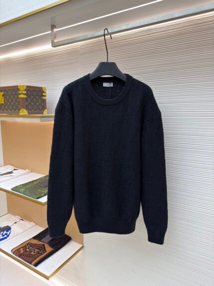 Dior Crew-Neck Sweater with Subtle Pattern