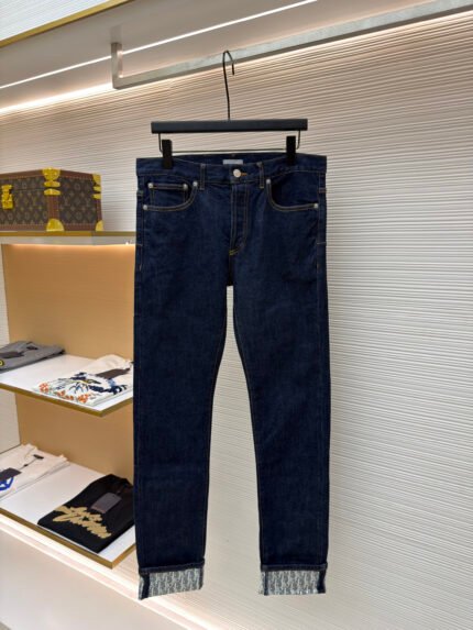 DIOR Monogram-Print Denim Jeans