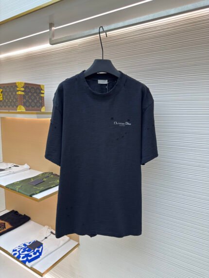 Dior Distressed Letter-Print T-Shirt