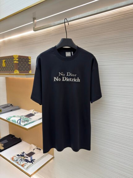 Dior "Declaration" Embroidered Crewneck Short-Sleeve Top