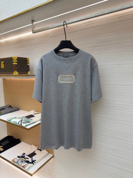DIOR Water-Soluble Embroidery Logo Short-Sleeve Top