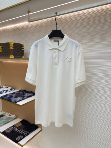 DIOR CD Letter-Embroidered Polo Shirt