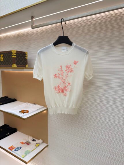 Dior Embroidered Floral Crewneck Pullover Sweater [Women's]
