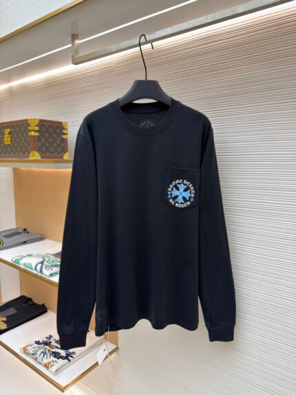 Chrome Hearts T.barth Limited Edition Blue Cross Long-Sleeve T-Shirt