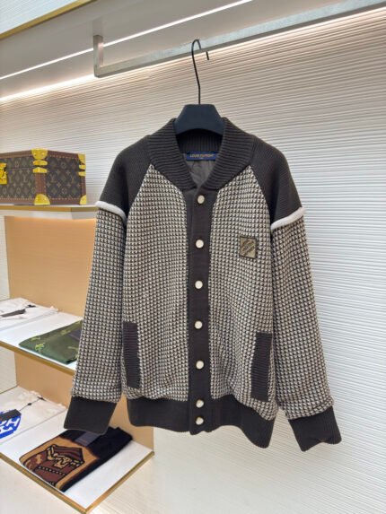 Louis Vuitton Jacquard 3D Pilot Plaid Knit Sweater