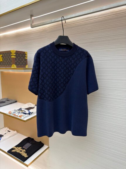 Louis Vuitton Paneled Jacquard-Knit Short-Sleeve Top