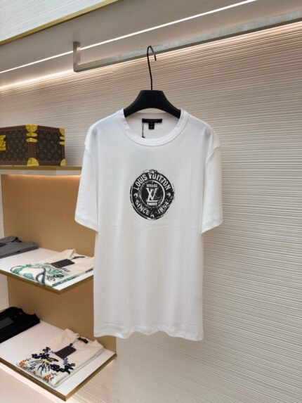 Louis Vuitton Stamp Cotton Knit Crewneck T-Shirt