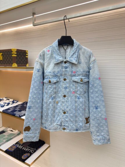 Louis Vuitton Colorful Letter Jacquard Denim Jacket