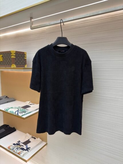Louis Vuitton Damier Cotton Terry Short-Sleeve Top with Embroidery