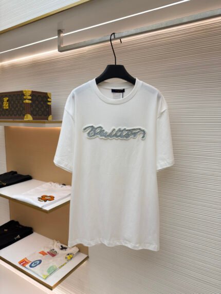 Louis Vuitton Denim Appliqué Crewneck Short-Sleeve T-Shirt