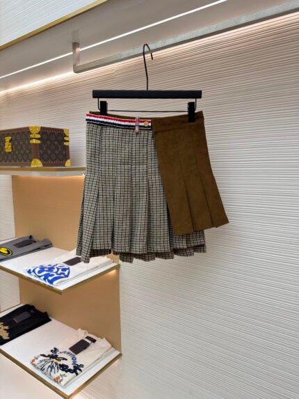 Thom Browne Vintage-Style Paneled Pleated Skirt