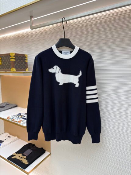 THOM BROWNE Reversible Puppy Crewneck Sweater