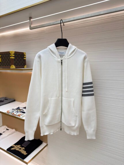 Thom Browne 4-Bar Zip-Up Hoodie