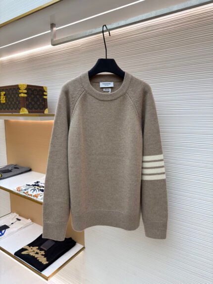 Thom Browne Classic 4-Bar Crewneck Long-Sleeve Sweater