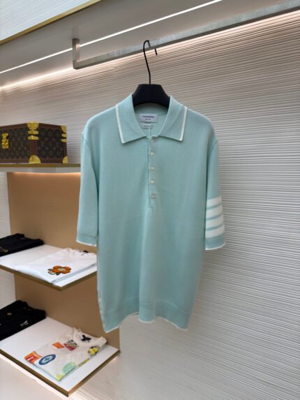 Thom Browne Wide-Stripe Short-Sleeve Polo
