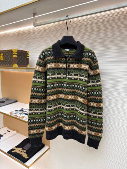 Loewe 100% Wool Scarf — Christmas Green