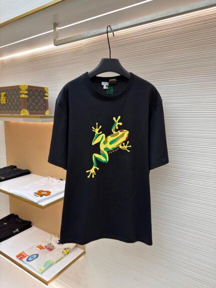 Loewe Crewneck Short-Sleeve T-Shirt with Frog Embroidery