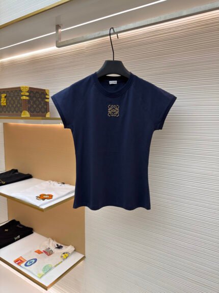Loewe Cotton Mosaic-Effect Puzzle Embroidery Short-Sleeve Top [Women's]