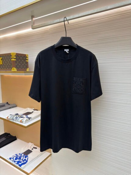 Loewe Anagram Embroidered Pocket Short-Sleeve Shirt