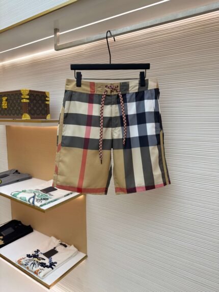 Burberry Color-Block Plaid Swim Shorts