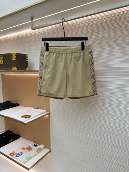Burberry Drawstring Swim Shorts with Check Trim
