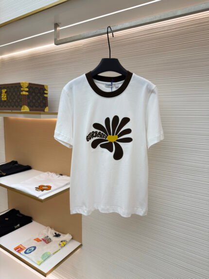 Burberry Daisy-Embroidered Short-Sleeve Top [Women's]