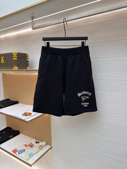 Burberry Flag-Embroidered Cotton Shorts