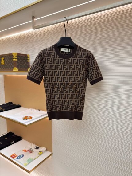 Fendi All-Over Print Short-Sleeve Sweater [Women's]