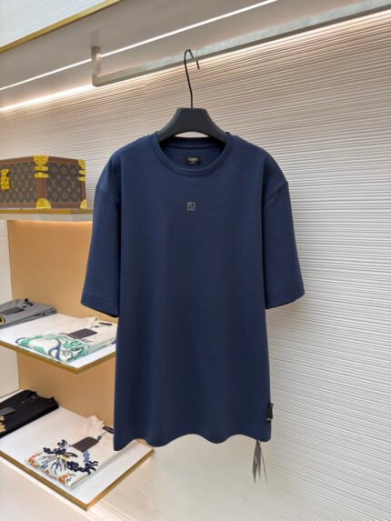 Fendi Short-Sleeve T-Shirt with Double-F Metal Hardware and Heat-Pressed Logo